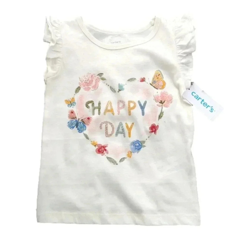 Toddler Girl Carter's Happy Day Flutter Tee